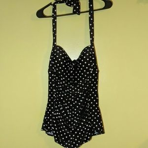 Black and White polka dot bathing suit